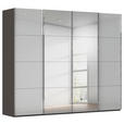 SCHWEBETÜRENSCHRANK  in Graphitfarben, Seidengrau  - Chromfarben/Seidengrau, Design, Glas/Holzwerkstoff (271/235/68cm) - Novel