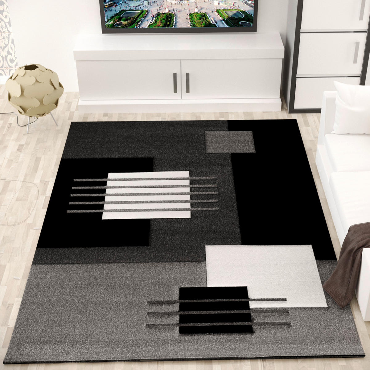 WEBTEPPICH 120/170 cm Grau  - Grau, MODERN, Textil (120/170cm)