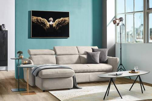 ECKSOFA in Mikrofaser Sandfarben, Beige  172/240 cm  - Sandfarben/Beige, Design, Kunststoff/Textil (172/240cm) - Stylife