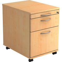 ROLLCONTAINER Ahornfarben  - Ahornfarben/Alufarben, KONVENTIONELL, Holzwerkstoff/Kunststoff (42,8/59/58cm) - Venda