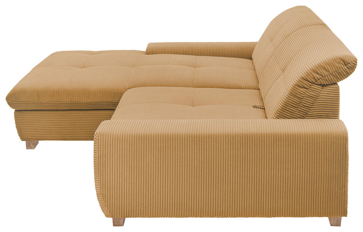 ECKSOFA Honig Cord  - Eichefarben/Honig, Design, Holz/Textil (198/276cm) - SetOne by Musterring