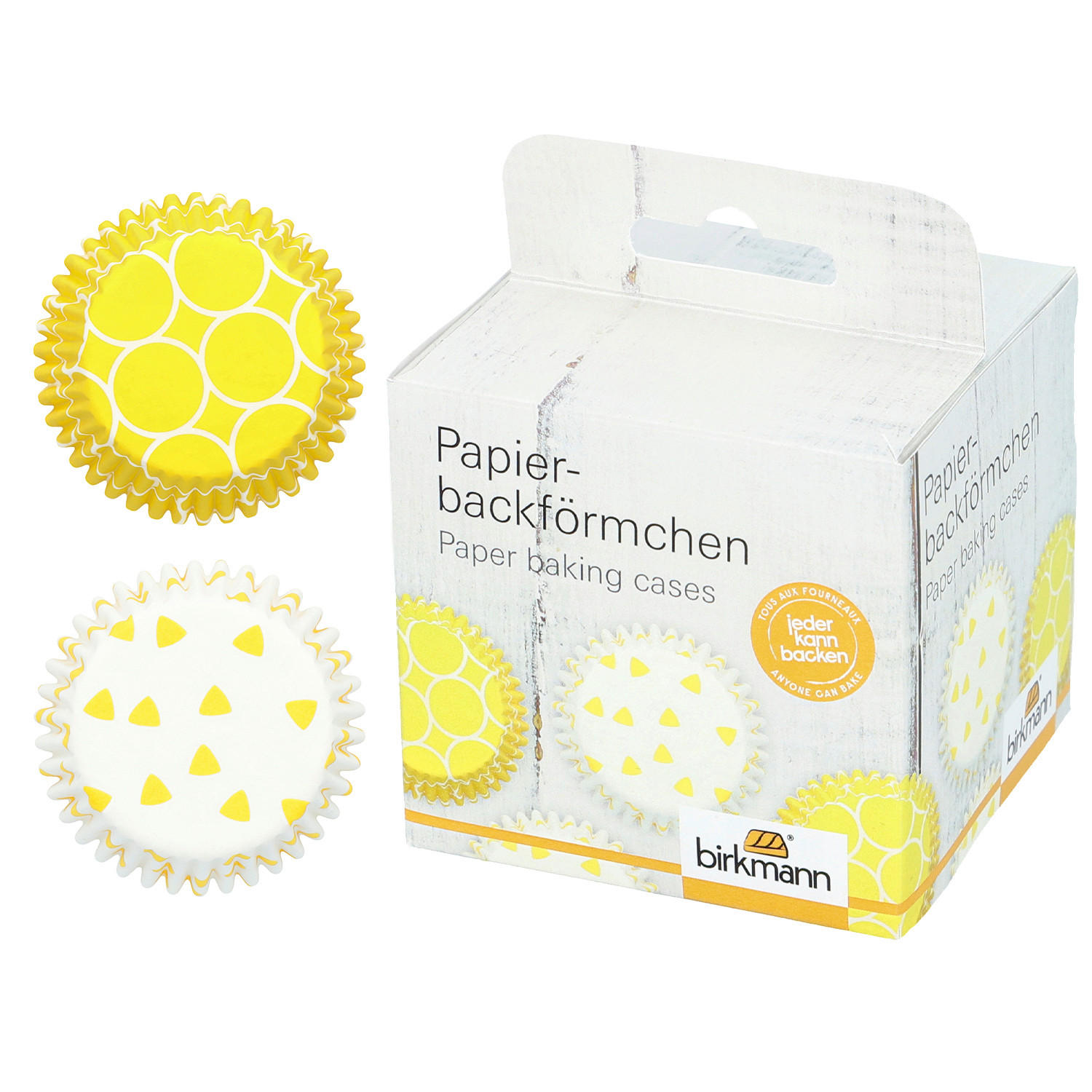 PAPIERFÖRMCHEN  - Gelb/Weiß, Basics, Papier (7/3,2/7cm) - Birkmann