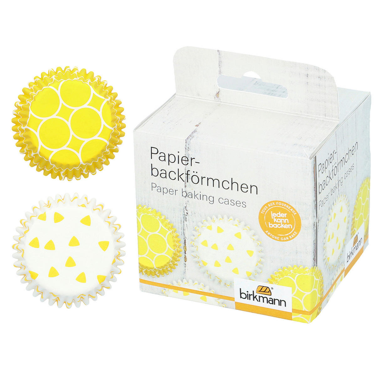 PAPIERFÖRMCHEN  - Gelb/Weiß, Basics, Papier (7/3,2/7cm) - Birkmann