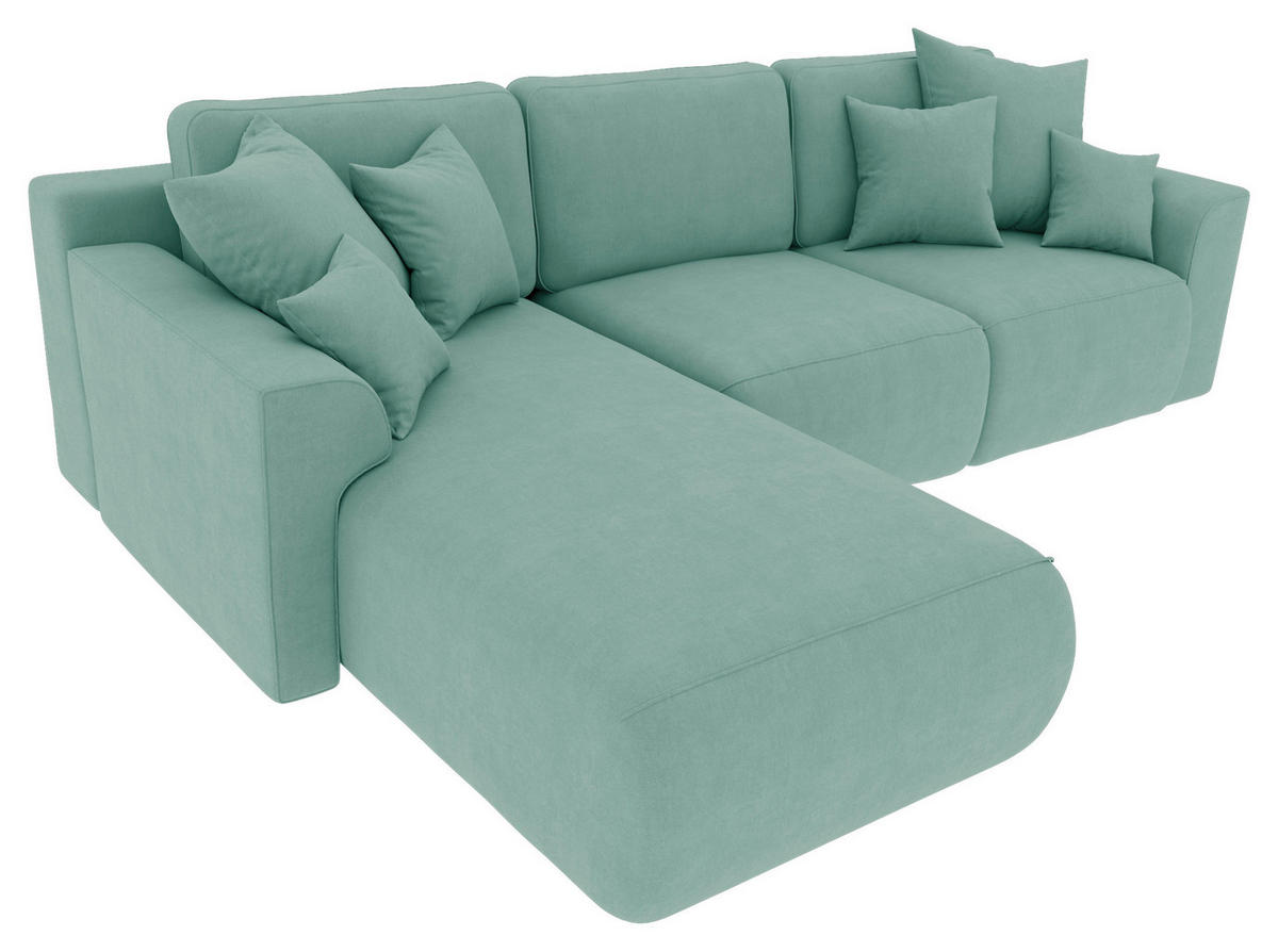 Freisteller von Carryhome ECKSOFA Mintgrün Velours.