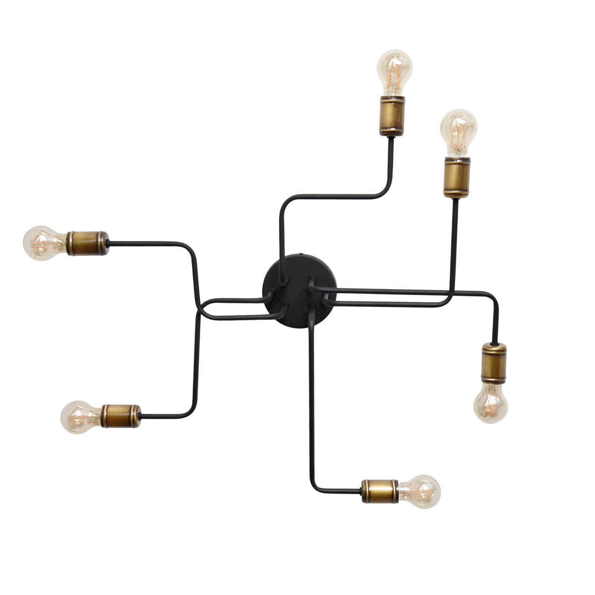 DECKENLEUCHTE    75/75/15 cm  - Messingfarben/Schwarz, KONVENTIONELL, Metall (75/75/15cm)