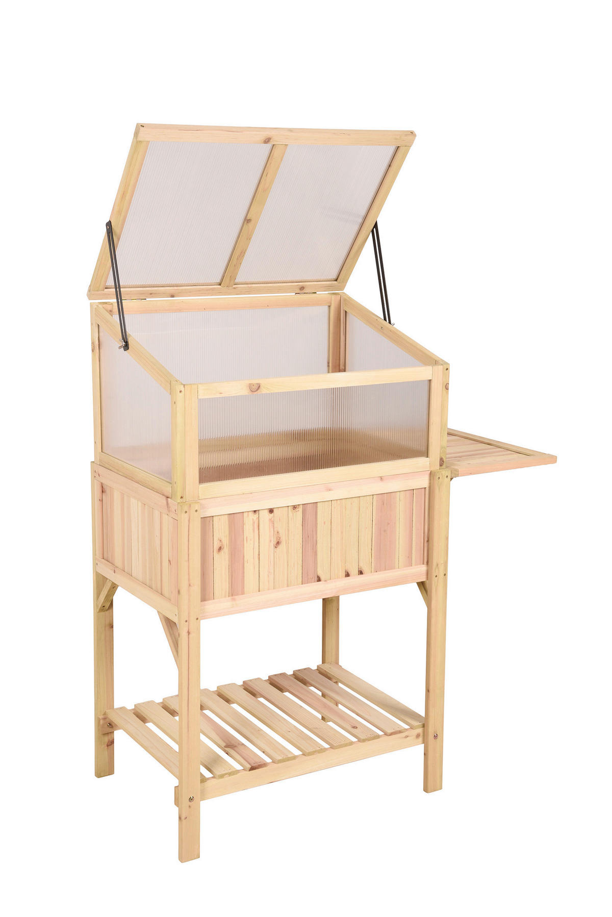 GEWÄCHSHAUS - Silberfarben/Braun, MODERN, Holz/Kunststoff (50/120/102,5cm) - Gardenson