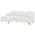 ECKSOFA in Bouclé Creme  - Eichefarben/Creme, KONVENTIONELL, Holz/Textil (284/162cm) - Carryhome