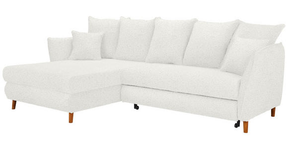 ECKSOFA in Chenille Creme  - Eichefarben/Creme, KONVENTIONELL, Holz/Textil (284/162cm) - Carryhome