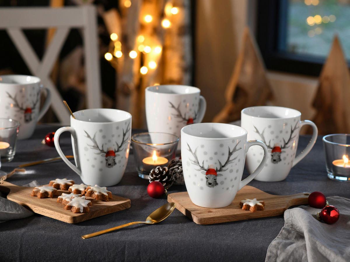 SET KAFFEMUGGAR Hirsch 6 delar  - vit, Basics, keramik - Creatable