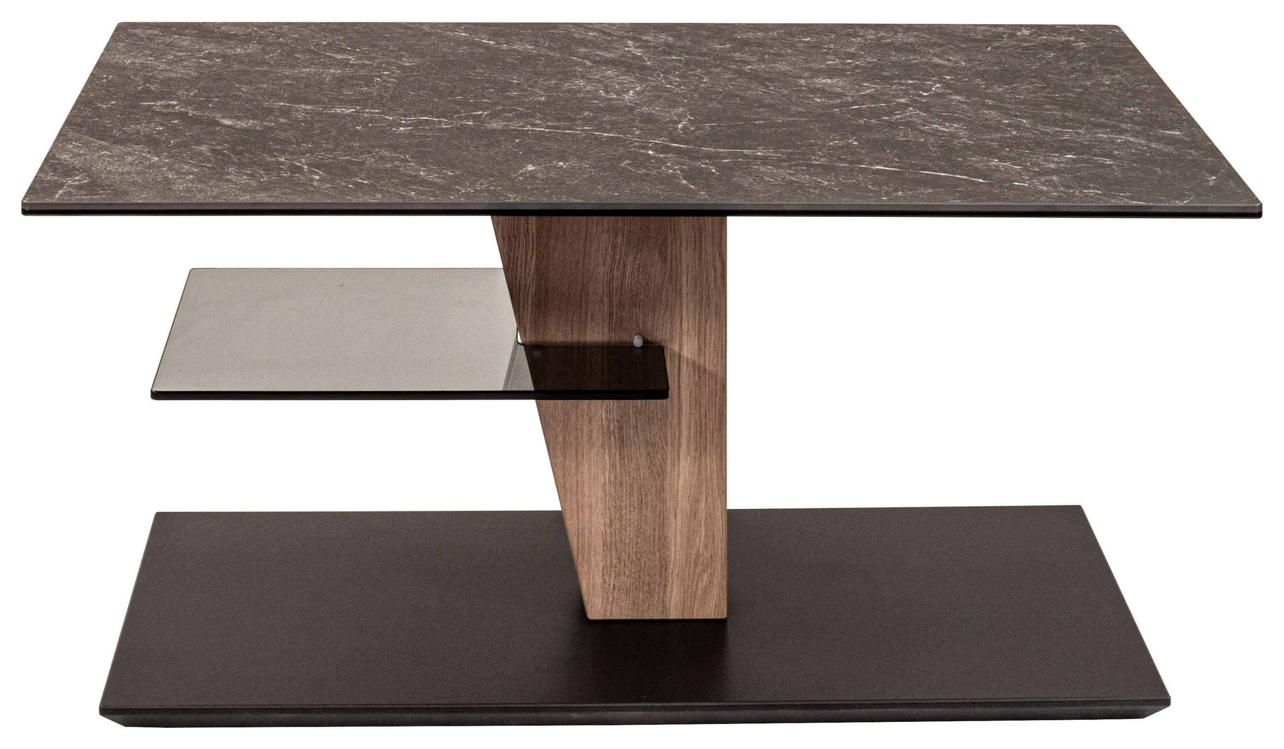 COUCHTISCH Asteiche vollmassiv 90/60/47-65 cm Anthrazit, Grau, Wildeiche  - Wildeiche/Anthrazit, MODERN, Keramik/Holz (90/60/47-65cm)