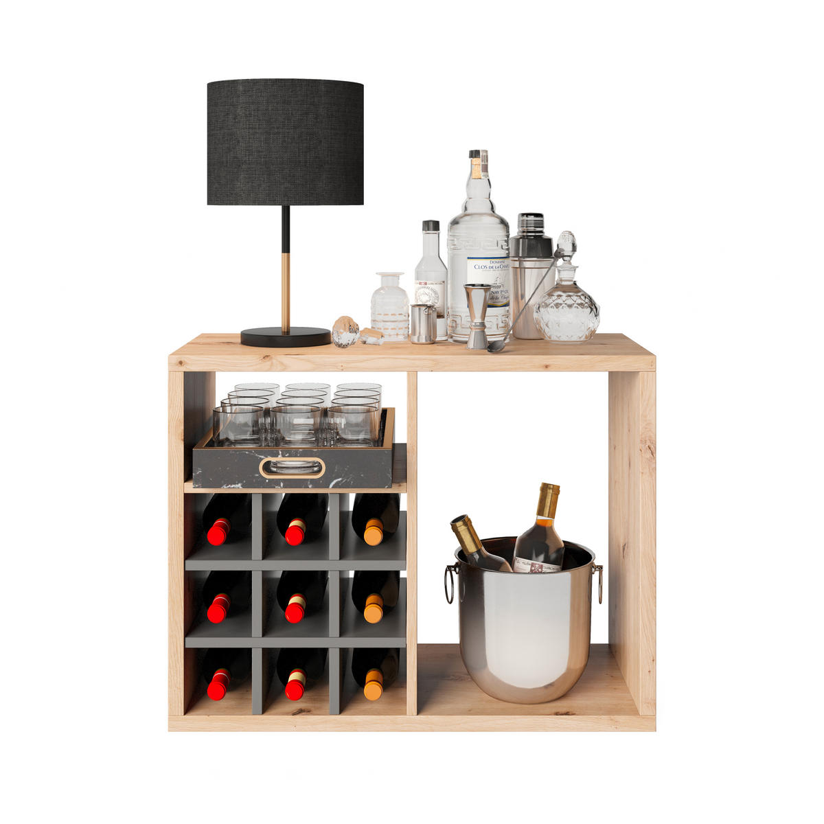 REGALEINSATZ - Weiß, Basics, Holzwerkstoff (34/34/33,4cm) - MID.YOU