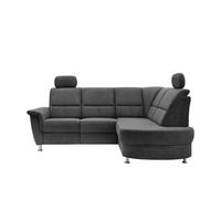 ECKSOFA in Chenille Anthrazit  - Chromfarben/Anthrazit, Konventionell, Textil/Metall (231/184cm) - Livetastic