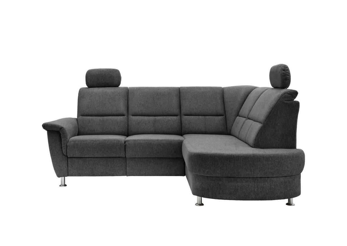 ECKSOFA in Chenille Anthrazit  - Chromfarben/Anthrazit, Konventionell, Textil/Metall (231/184cm) - Livetastic