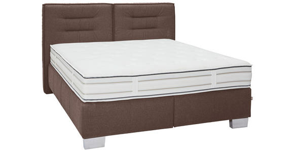 BOXSPRINGBETT 180/200 cm  in Braun  - Chromfarben/Braun, KONVENTIONELL, Textil (180/200cm) - Dieter Knoll