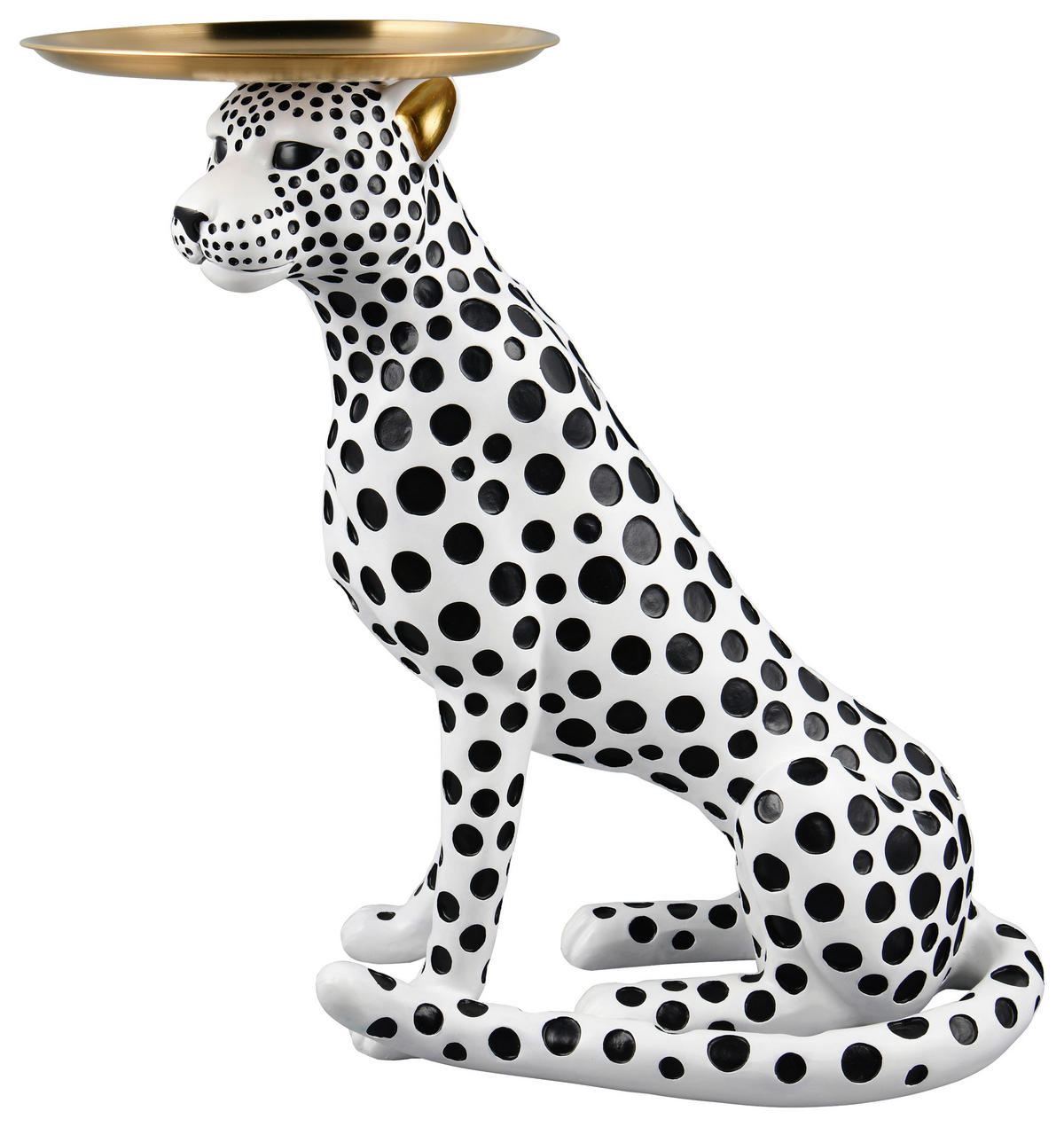 BEISTELLTISCH 58,3/30/63 cm Schwarz, Weiß, Goldfarben rund  - Goldfarben/Schwarz, Design, Kunststoff (58,3/30/63cm)