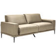 2,5-SITZER in Leder Greige  - Greige/Schwarz, Design, Leder/Metall (200/102/92cm) - Johann Jakob