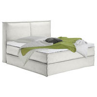 BOXSPRINGBETT 180/220 cm  in Creme  - Creme/Schwarz, Design, Kunststoff/Textil (180/220cm) - home24