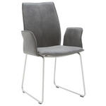 ARMLEHNSTUHL  in Edelstahl Mikrofaser  - Edelstahlfarben/Anthrazit, Design, Textil/Metall (60/93/57cm) - Dieter Knoll