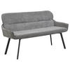 SITZBANK 140/90/62 cm Webstoff Schwarz, Dunkelgrau Metall  - Dunkelgrau/Schwarz, MODERN, Textil/Metall (140/90/62cm) - MID.YOU