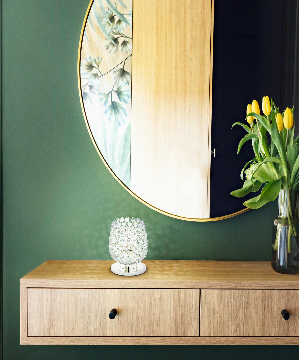 BORDSLAMPA I KRISTALL Bonares 13/19 cm   - kromfärg, Design, metall/glas (13/19cm) - Eglo