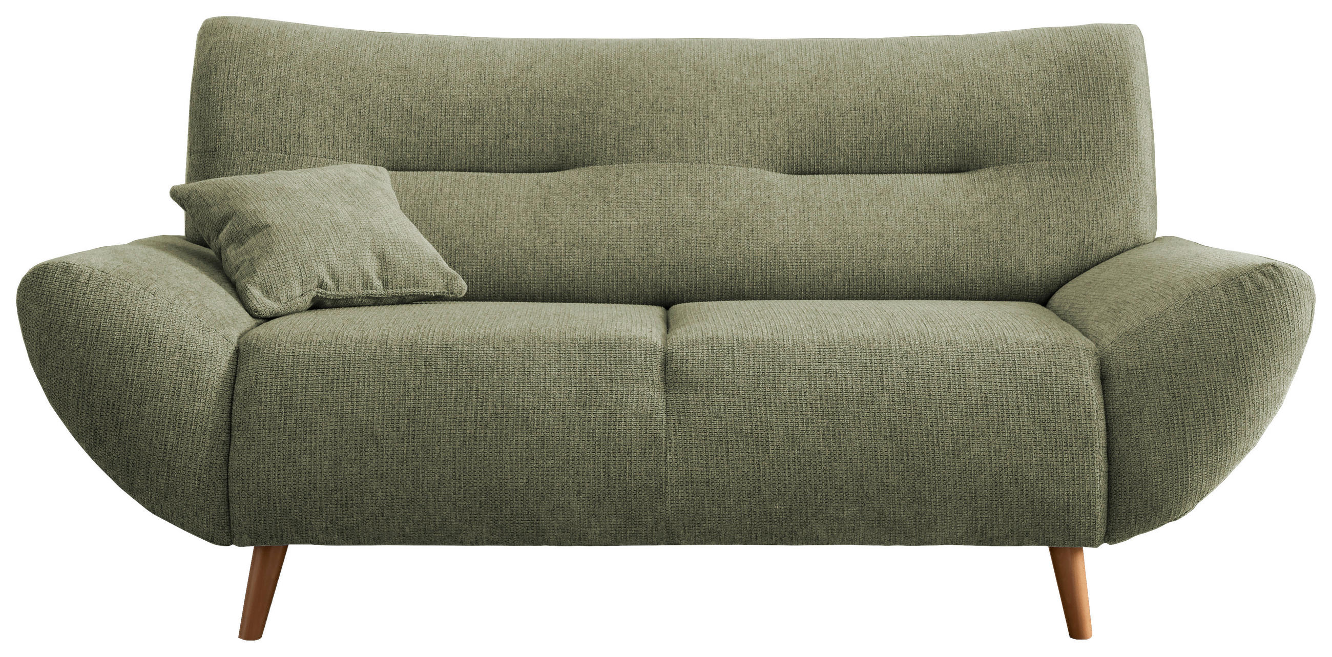 2-SITZER-SOFA Chenille Grün  - Wildeiche/Grün, MODERN, Holz/Textil (173/81/90cm) - MID.YOU