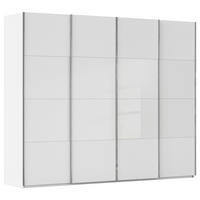 SCHWEBETÜRENSCHRANK 271/235/68 cm,  in Weiß, 4 Tür(en)  - Chromfarben/Weiß, KONVENTIONELL, Glas/Holzwerkstoff (271/235/68cm) - Novel