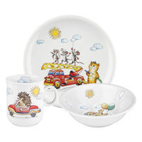 KINDERGESCHIRRSET KINDERTRÄUME Porzellan 3-teilig  - Rot/Multicolor, Design, Keramik - Seltmann Weiden