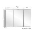 SPIEGELSCHRANK 100/64/20 cm - Eiche Wotan/Alufarben, Natur, Glas/Holzwerkstoff (100/64/20cm) - Xora