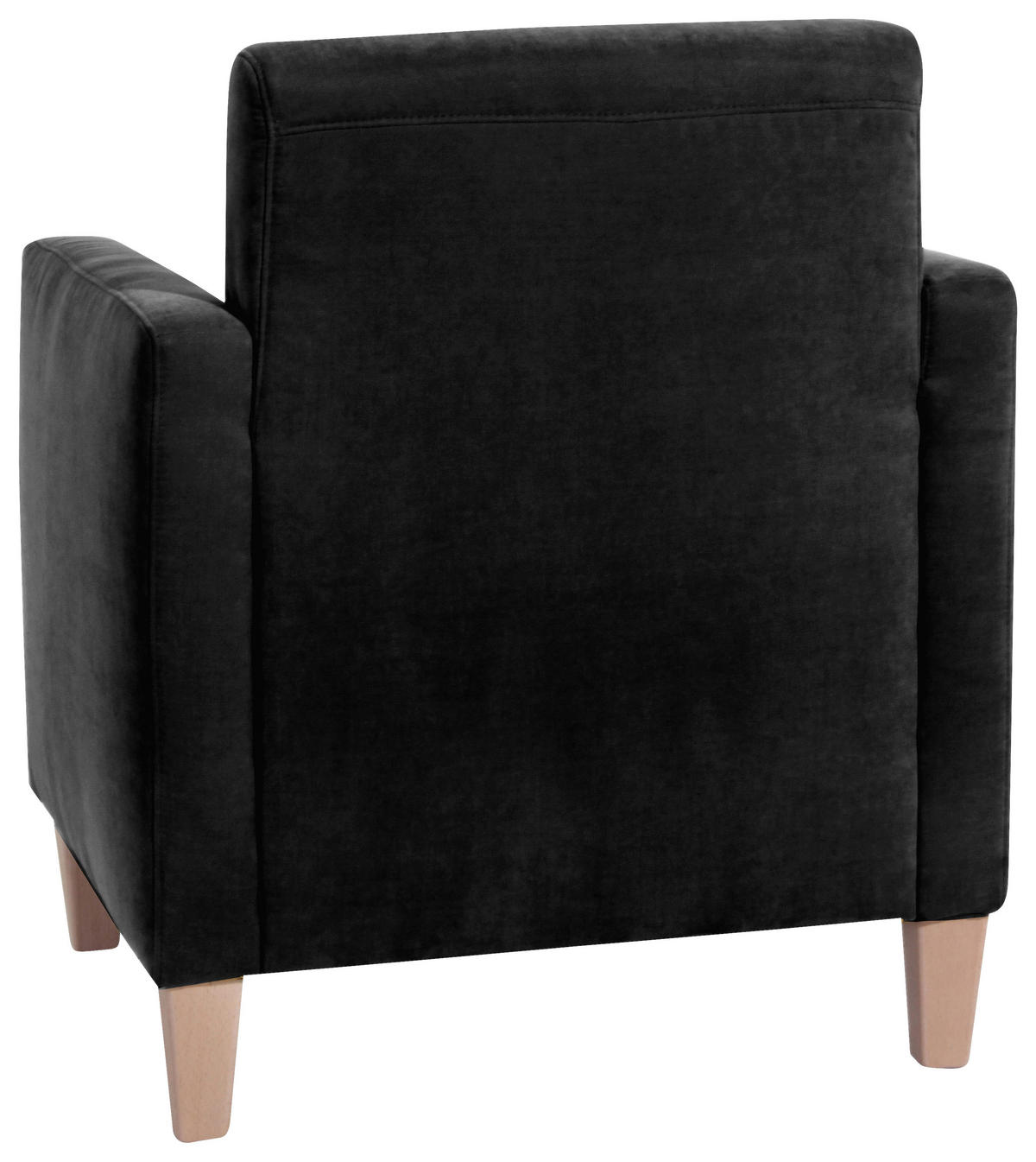 SESSEL in Velours Schwarz  - Schwarz/Naturfarben, Design, Holz/Textil (71/81/70cm) - Max Winzer