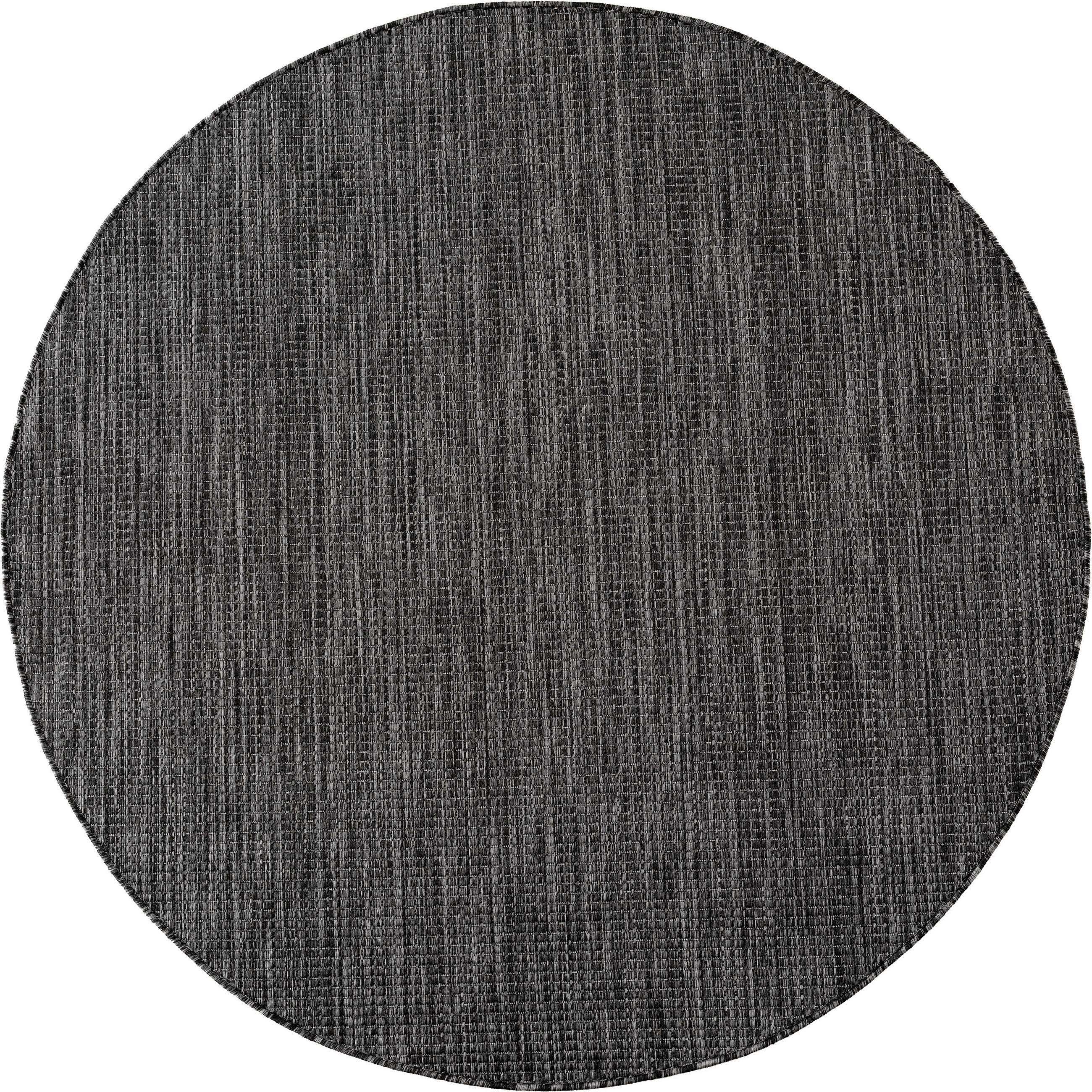 OUTDOORTEPPICH  Wohnzimmer 80 cm MIRA Schwarz rund  - Schwarz, Design, Textil (80cm) - Ayyildiz 