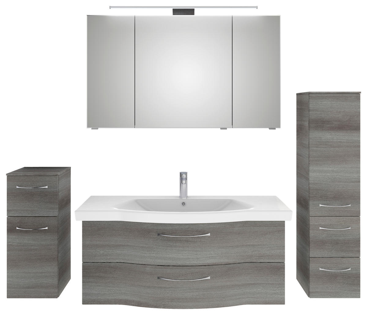 BADEZIMMER 5-teilig  in 182 cm  - Chromfarben/Graphitfarben, KONVENTIONELL, Glas/Keramik (182cm) - Pelipal