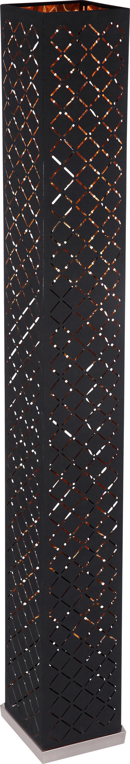 STEHLEUCHTE - Goldfarben/Schwarz, Trend, Textil/Metall (15/15/118cm) - Globo