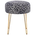 HOCKER in Metall, Textil Schwarz, Weiß, Goldfarben  - Goldfarben/Schwarz, KONVENTIONELL, Textil/Metall (43/45/43cm) - Xora