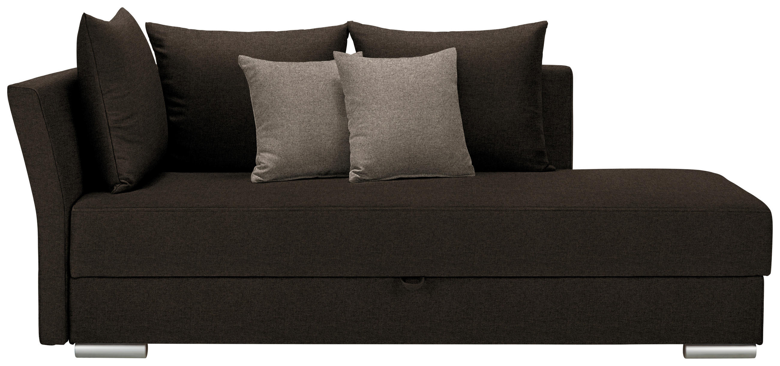 HEVERŐ textil sötétbarna  - krómszínű/sötétbarna, Design, műanyag/textil (220/93/100cm) - Xora