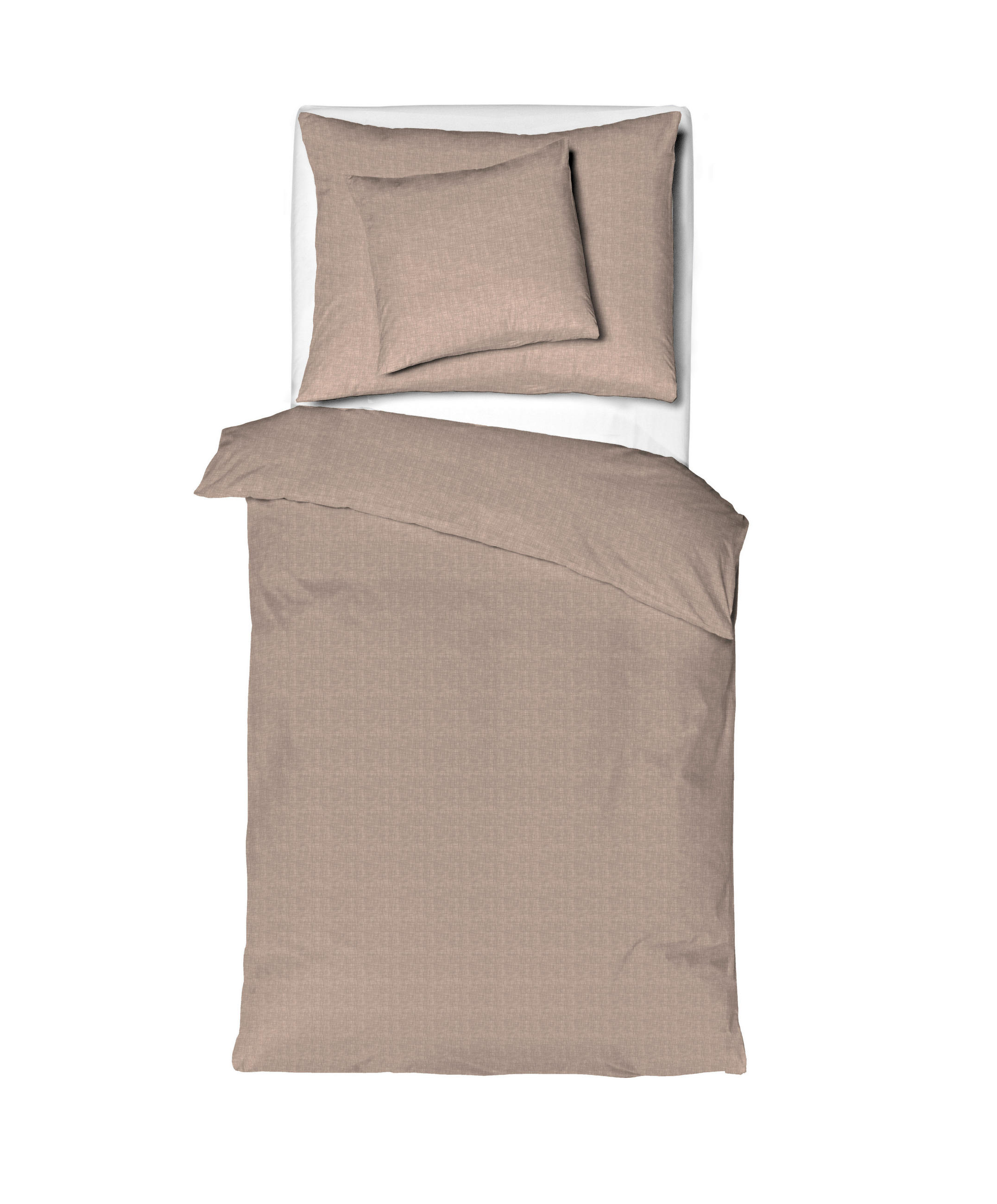ÁGYNEMŰHUZAT-GARNITÚRA 140/200 cm  - világosbarna, Basics, textil (140/200cm)