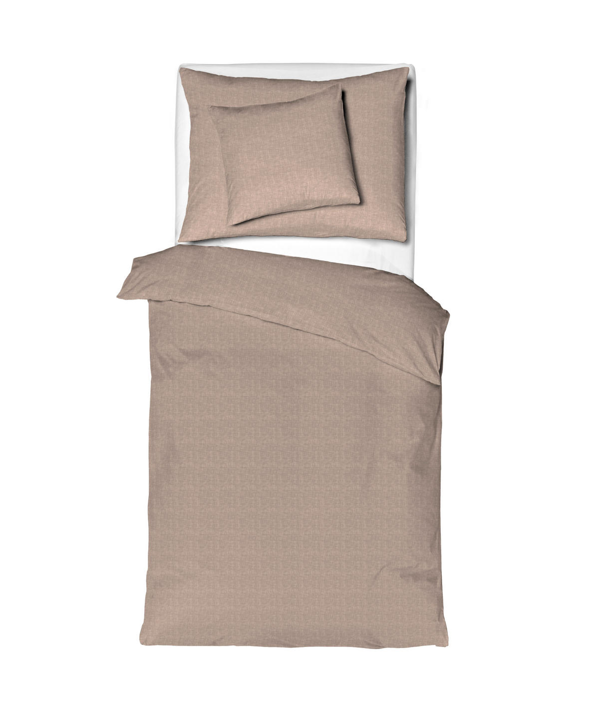 ÁGYNEMŰHUZAT-GARNITÚRA 140/200 cm  - világosbarna, Basics, textil (140/200cm)