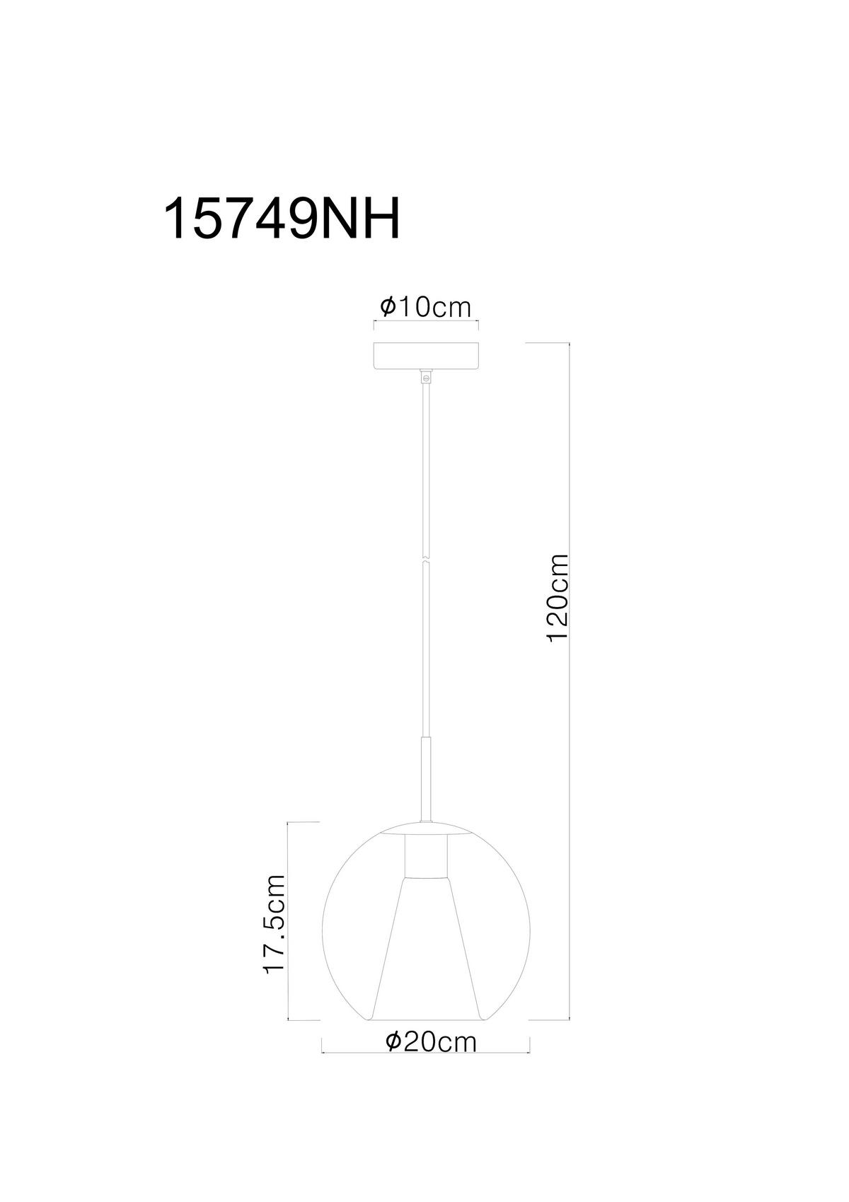 ZÁVĚSNÉ SVÍTIDLO, 20/120 cm  - Basics (20/120cm) - Globo