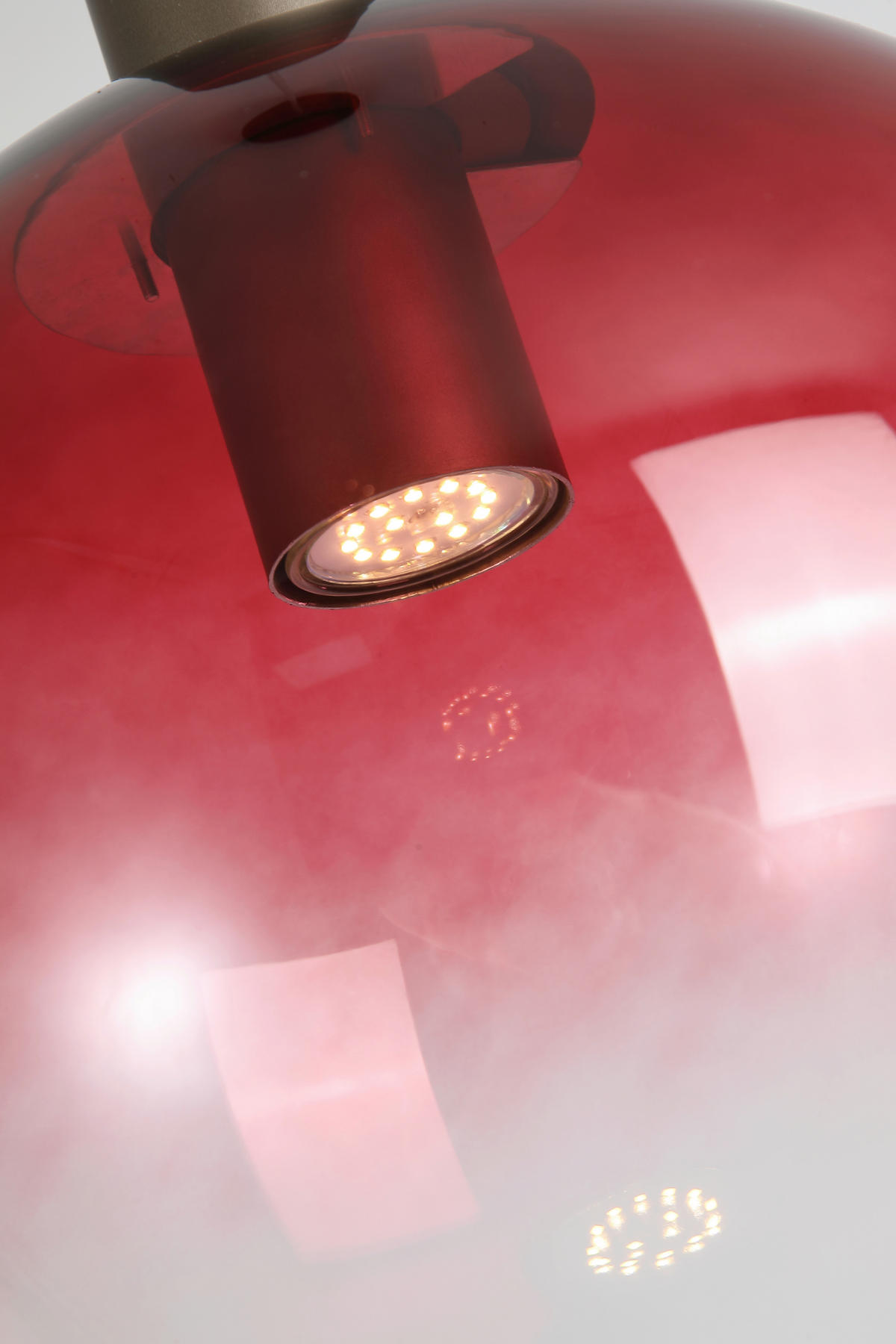 HÄNGELEUCHTE Ombre 30/120 cm  - Rot/Mokka, Design, Glas/Metall (30/120cm)