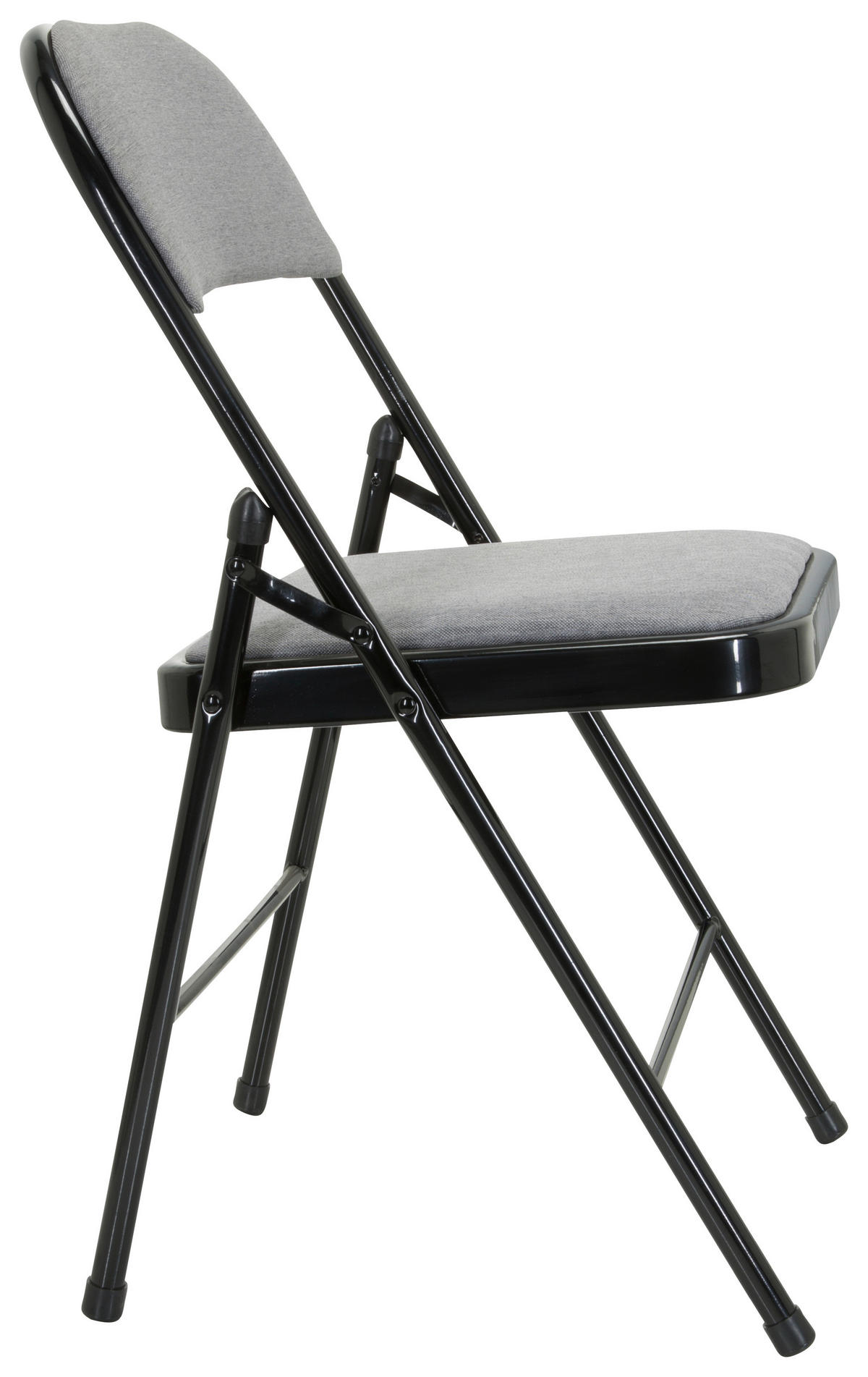 KLAPPSTUHL in Metall, Textil Schwarz, Hellgrau  - Hellgrau/Schwarz, Basics, Textil/Metall (44/80/49cm) - MID.YOU