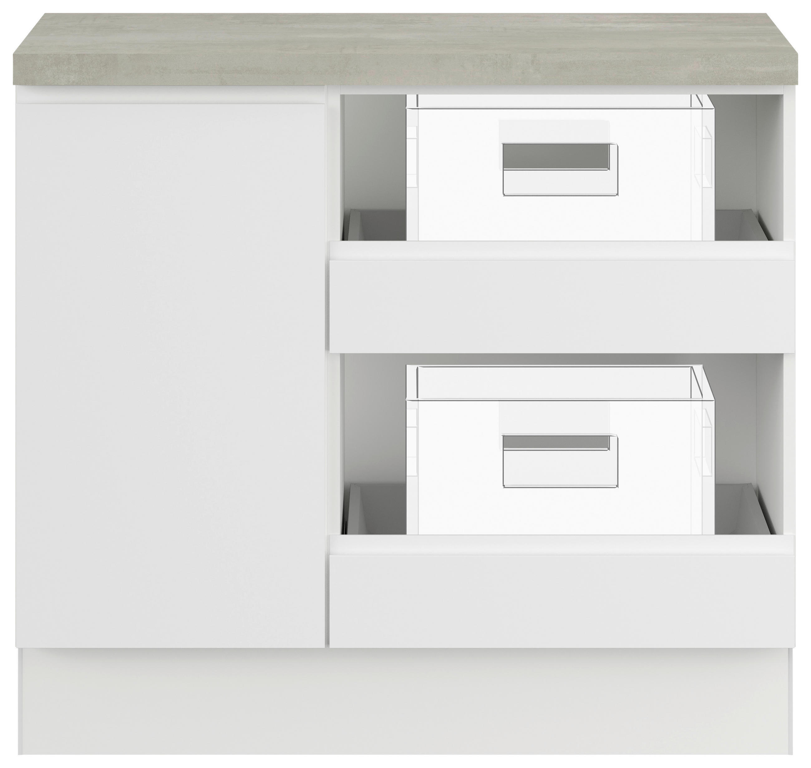 UNTERSCHRANK 100/91,8/58 cm   - Weiß, Basics, Holzwerkstoff (100/91,8/58cm) - Impuls