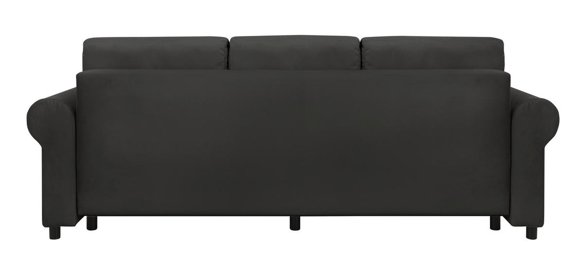 SCHLAFSOFA  mit Bettkasten erhältlich, Liegefunktion, Rücken echt, Armteil links, Armteil rechts Schwarz  - Buchefarben/Schwarz, Design, Holz/Textil (240/94/98cm) - MID.YOU