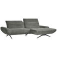 ECKSOFA  in Teddystoff Grau  280/170-195 cm  - Schwarz/Grau, Design, Textil/Metall (280/170-195cm) - Dieter Knoll
