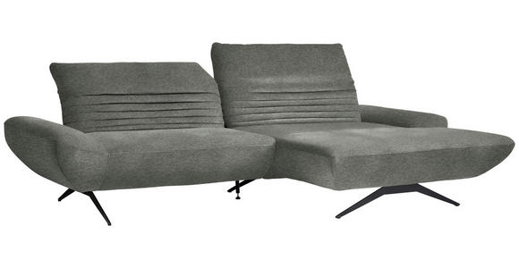 ECKSOFA  in Teddystoff Grau  280/170-195 cm  - Schwarz/Grau, Design, Textil/Metall (280/170-195cm) - Dieter Knoll