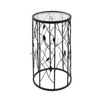 PRÍRUČNÝ STOLÍK, čierna - čierna, Basics, kov/sklo (38,5/61cm) - Ambia Home