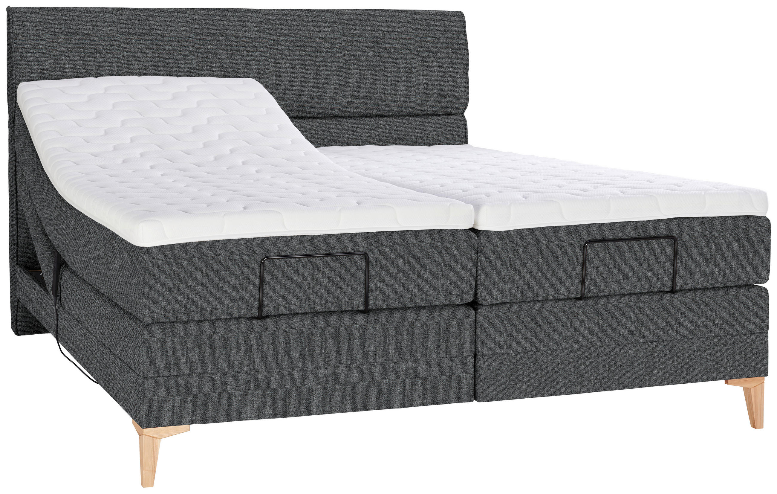 BOXSPRINGBETT 200/200 cm  in Anthrazit  - Eichefarben/Anthrazit, Konventionell, Holz/Textil (200/200cm) - Voleo
