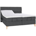 BOXSPRINGBETT 180/200 cm  in Anthrazit  - Eichefarben/Anthrazit, KONVENTIONELL, Holz/Textil (180/200cm) - Voleo