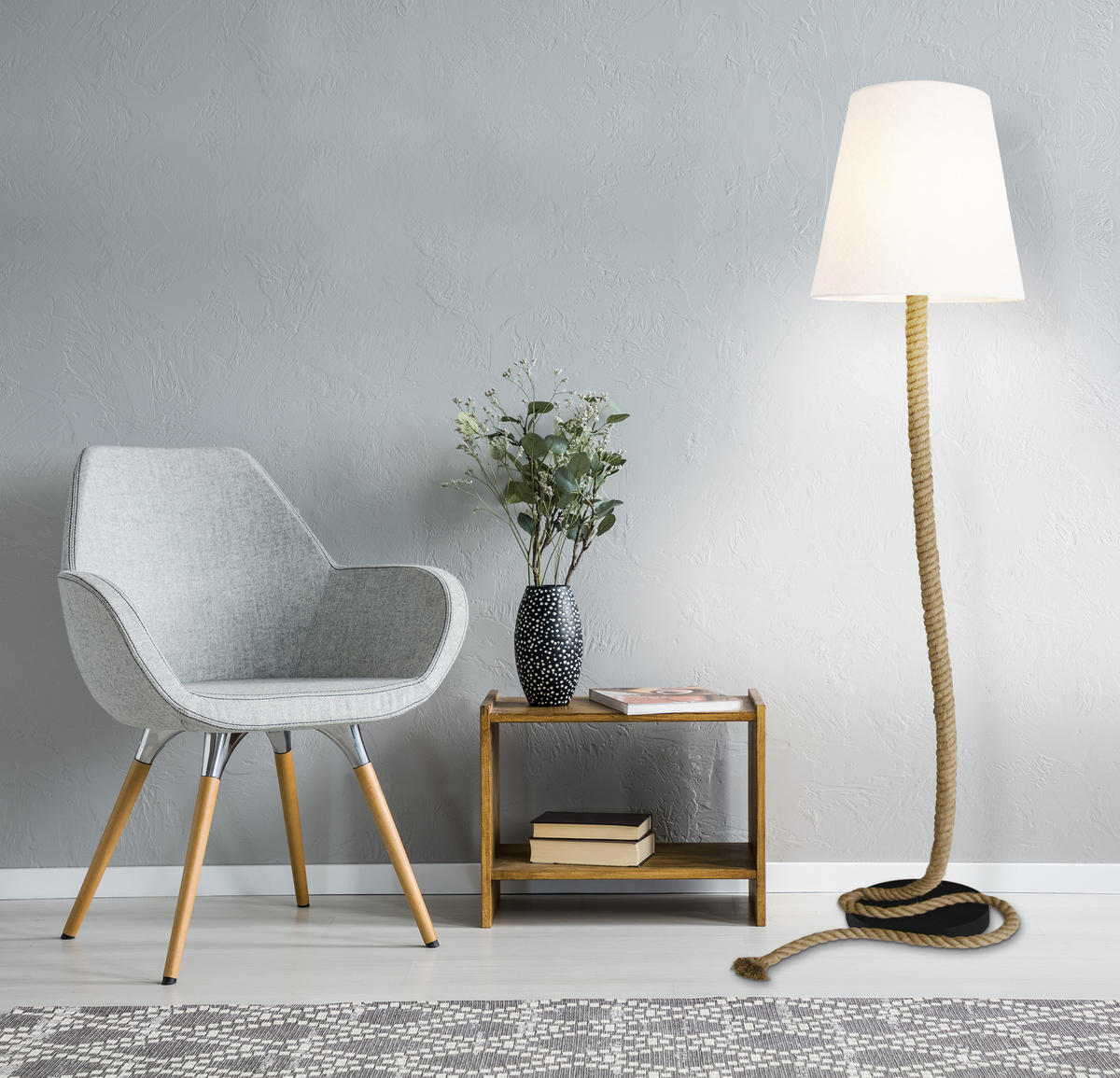 STEHLEUCHTE 40/164 cm    - Naturfarben, Basics, Kunststoff/Textil (40/164cm) - Näve
