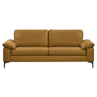 3-SITZER-SOFA  in Echtleder Currygelb   - Currygelb/Schwarz, Design, Leder/Metall (224/86/97cm) - Schöner Wohnen