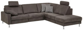 ECKSOFA Anthrazit Mikrofaser  - Anthrazit/Alufarben, Design, Textil/Metall (275/242cm) - Dieter Knoll