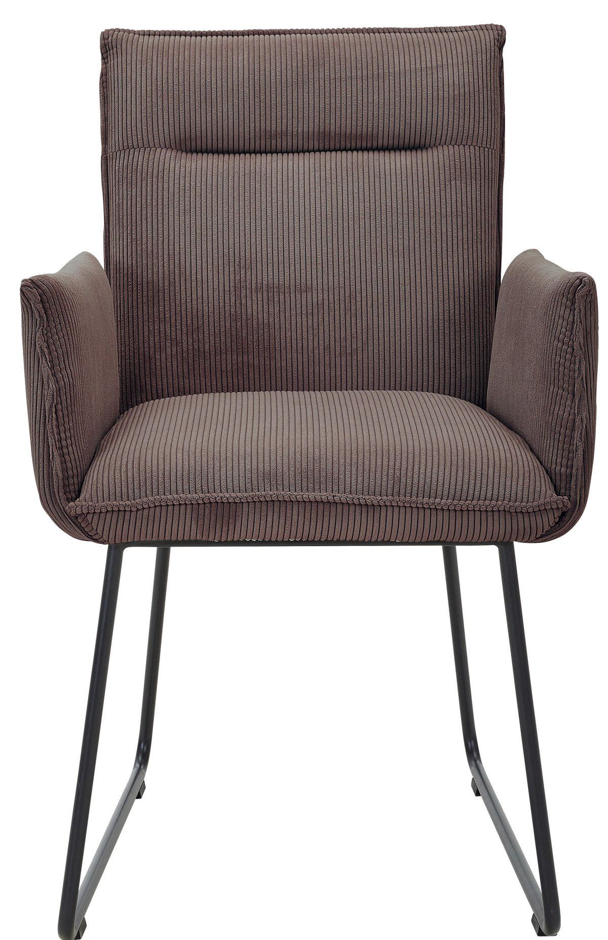 ARMLEHNSTUHL  in Eisen Feincord  - Taupe/Schwarz, Design, Textil/Metall (59/87/62cm) - Johann Jakob